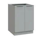 SIS - 6D2 spodní skříňka, 2-dveřová, 870x600x600, šedá